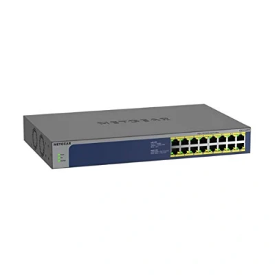 Immagine di Netgear Switch PoE 16 porte Gigabit Ethernet Unmanaged (GS516PP) con a 260 W, montaggio desktop/su rack e assistenza vita ProSAFE