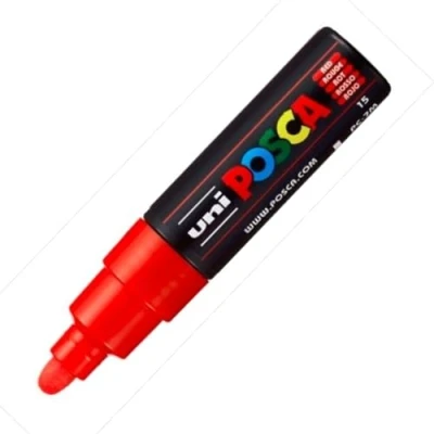Immagine di Uni Ball 181321 Marcatore POSCA con punta larga e rotonda, rosso