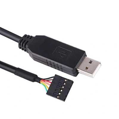 Immagine di Green utech Chip FT232RL per cavo seriale UART da 1,8 m USB RS232 a TTL 3v3 6 pin 1 &#039;&#039; Windows Linux e Mac OS (3.3V, 6P_2.54 mm Terminal Block Header)