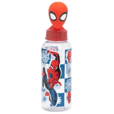 Immagine di Borraccia in tritan Spiderman Marvel bottiglia per bambini con tappo svitabile 3D 560 ml