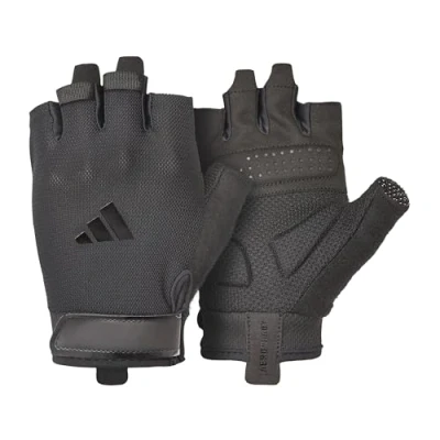 Immagine di adidas Guanti da allenamento essenziali, tecnologia Aeroready che assorbe l&#039;umidità, insieme a un palmo estremamente confortevole e resistente in finta pelle scamosciata