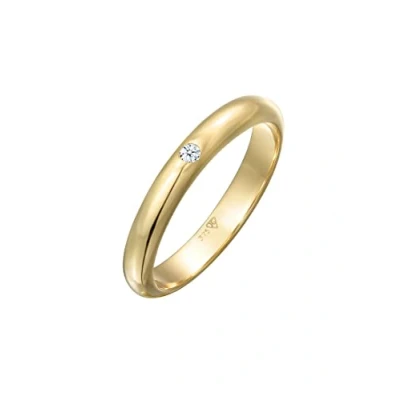 Immagine di Elli Premium Anello Fede Nunziale da Donna in Oro Giallo 9K con Diamante 0.03ct, Misura 18