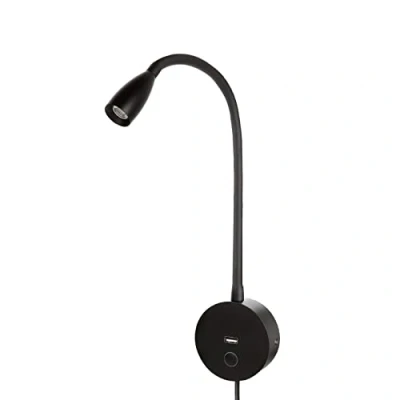 Immagine di Meanyee Lampada da lettura parete luci comodino con porta di ricarica USB/interruttore touch dimmerabile/braccio regolabile/1 * 3W LED/Bianco caldo 3000K