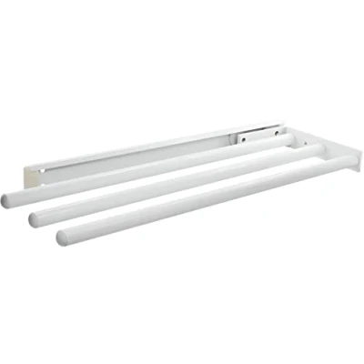 Immagine di GedoTec Cremagliera tovagliolo estensibile porta asciugamani estraibile OSTELLO realizzato in alluminio con verniciatura bianca Barra 1 armig Lunghezza di montaggio 443 mm 3