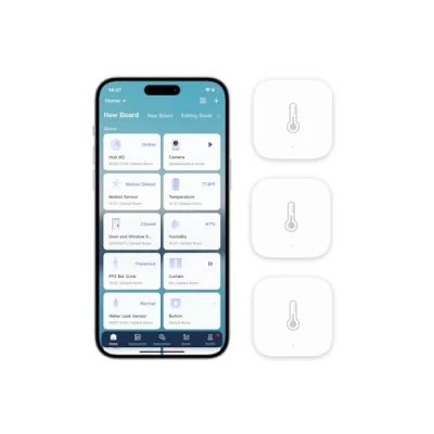 Immagine di Aqara Sensore di Temperatura e Umidità 3 Pack, Richiede un hub Aqara, Zigbee, per il Monitoraggio Remoto la Domotica, Igrometro Termometro Wireless, Compatibile con Apple HomeKit, Alexa, IFTTT