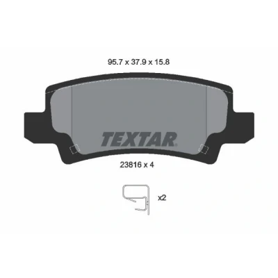 Immagine di TEXTAR 2381601 Kit pastiglie freno con segnalatore acustico usura accessori TOYOTA: Corolla IX Hatchback, Station Wagon