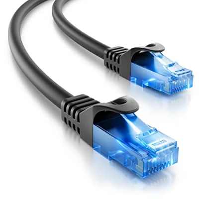 Immagine di deleyCON 2m CAT.6 Ethernet Gigabit Cavo di Rete LAN RJ45 Patch CAT6 Compatibile CAT.5 CAT.5e CAT.6a Cat.7 Nero
