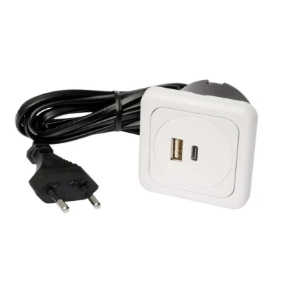 Immagine di interBär 9016 018.81 3 scomparti Presa di ricarica USB Kit 5 pz. con USB, C® IP20 Bianco