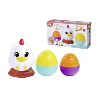 Immagine di Simba 104010184 Pollo impilabile ABC, con Uova da impilare, matrioska, Nido per conservare, 11 cm, a Partire 12 Mesi