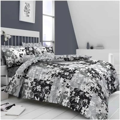 Immagine di GC GAVENO CAVAILIA Set con copripiumino singolo (150 x 200 cm), in policotone, reversibile, lavabile lavatrice (1 + 1 federa), grigio
