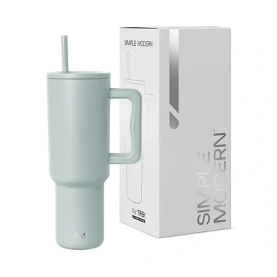 Immagine di Simple Modern Tazzo Termico con Manico e Cannuccia, Bottiglia d&#039;Acqua in Acciaio Inossidabile Isolato, Regali per Donne &amp; Uomini, Trek Collezione, 1180ml, Sea Glass Sage