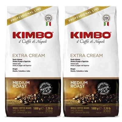 Immagine di Kimbo Chicchi di caffè espresso extra crema, 2 x 1 kg, confezione da