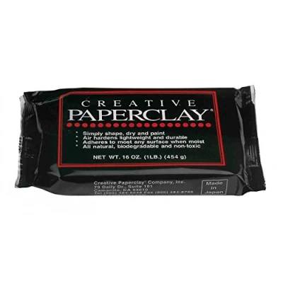 Immagine di Glorex 0 0904 Argilla Paperclay, 450 g Bianco, Pronto all&#039;Uso, da Modellare indurente all&#039;Aria a Base, lavori di modellazione fine, Cellulose, White