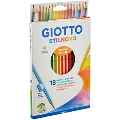 Immagine di GIOTTO Stilnovo Astuccio Da 18 Matite A Pastello Colorate, 3.3 Mm, Multicolore, Colori Intensi