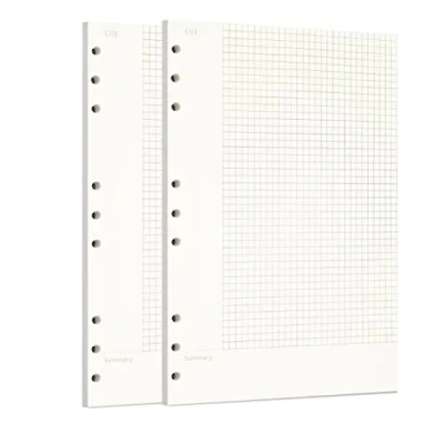 Immagine di Zelten 2 Pack B5 90 fogli/180 pagine Connell Loose Leaf Punched Paper Refills carta per 9 Hole Binder Personal Organizer Diary Notebook Refillable Planner