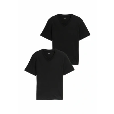 Immagine di TOM Tailor MIT V Ausschnitt IM Doppelpack Tshirt basic, Uomo, Taglia: 3XL, Black