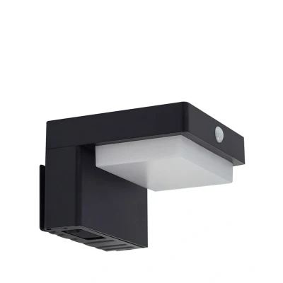 Immagine di Lindby LED lampada solare da parete Eleazar, nero, sensore, dimmerabile