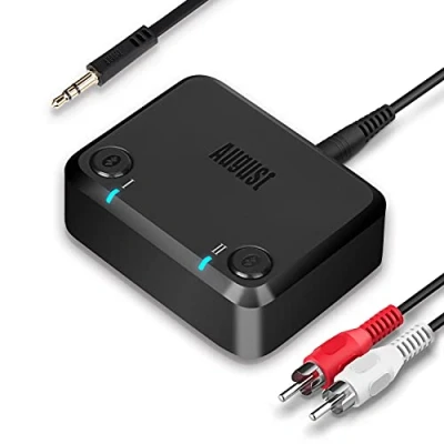 Immagine di trasmettitore Bluetooth 5.0 per TV August MR270 HD adattatore audio wireless con aptX bassa latenza e multipunto collegare due paia di cuffie contemporaneamente