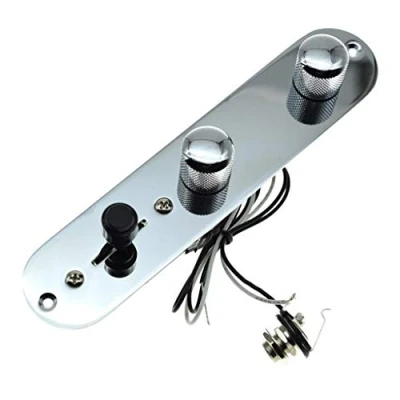 Immagine di Dopro Piastra di controllo caricata pre cablata a 3 vie con cablaggio per chitarre FD Tele/Telecaster Cromata