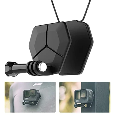 Immagine di SUREWO Supporto magnetico per videocamera Go pro, montaggio a scatto recinzione compatibile con GoPro Hero 13 12 11 10 9 8 7 6 5 Nero, DJI Osmo Action Pro 4 3 2 e altro