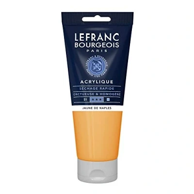 Immagine di Lefranc Bourgeois Fine Acrylic Colore Acrilico, Giallo (Naples Yellow), 200 ml
