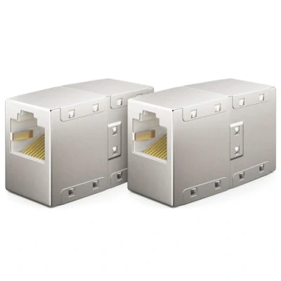 Immagine di deleyCON 2 Pezzi RJ45 Accoppiamento Cat6 Estensione Cavo LAN e Connettore di Rete per Switch TV PS5 PS4 ADSL Modem Box Router PC Adattatore Patch con Connessione POE