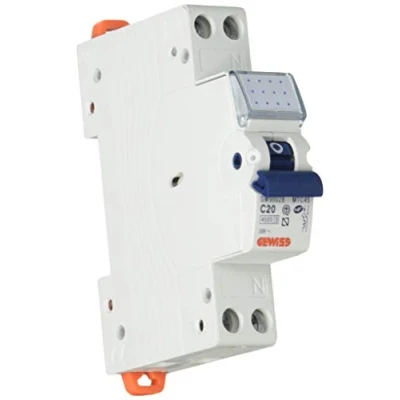Immagine di Gewiss GW90028 Interruttore Magnetotermico 1P+N 20A 4,5KA, Automatico, Multicolore