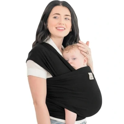Immagine di Elastico Baby Wrap All in 1 per Bambini Marsupio Porta Neonati (Trendy Black)