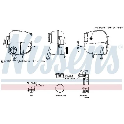 Immagine di NISSENS 996303 Vaschetta Radiatore 1,1 con calotta/coperchio, sensore OPEL: Astra H Caravan, Hatchback, GTC