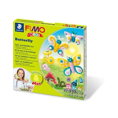 Immagine di STAEDTLER FIMO KIDS Form&amp;Play &quot;Butterfly&quot;, kit gioco per creare le proprie farfalle preferite con la pasta morbida modellabile FIMO, bambini, 8034 10 LY