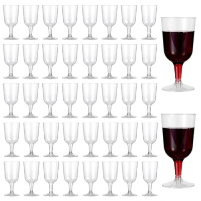 Immagine di Matana 96 Bicchieri da Vino in Plastica Rigida Trasparente (180ml) Eleganti, Resistenti e Riutilizzabili Calici per Compleanni, Matrimoni, Natale, Barbecue, Picnic, Feste
