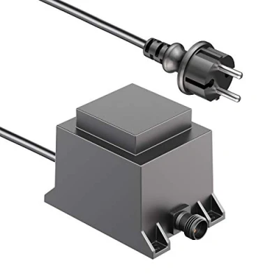 Immagine di ledscom.de 40W LED trasformatore alimentatore/trasformatore per sistema plug in NEMO, spina, 24V AC, nero, IP67, trasformatore, spina di rete, LED, alimentatore,