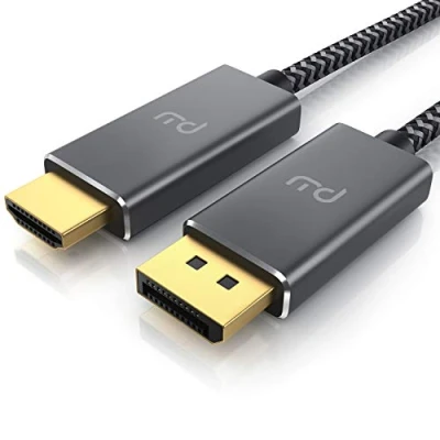 Immagine di Cavo DisplayPort 4K 3m 1.4 a HDMI HDTV standard 2.0 UHD 3840 X 2160 @ 60 Hz schermatura 3 Protezione antipiega Spina in metallo adattatore audio e video per proiettori laptop