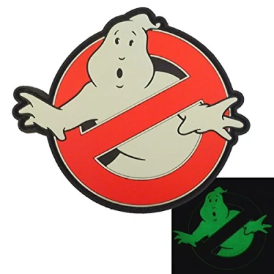 Immagine di Ghostbusters No Ghost Glow Dark GITD Cosplay Movie PVC Rubber 3D Hook Patch