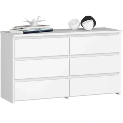 Immagine di AKORD Cassettiera CL 100 6 (2 x 3) Cassetti Moderna Mobiletto per Soggiorno Sala da Pranzo Camera Letto Armadio Cameretta 35 57 cm Bianco + Frontale