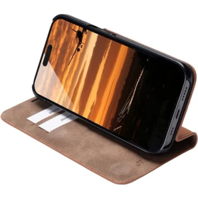 Immagine di JT Berlin BookCase Tegel Custodia a libro Booklet Apple iPhone 16 Pro Max Cognac