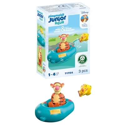 Immagine di PLAYMOBIL Junior &amp; Disney 71704 Tigro con canotto, Include e Un Pesce Tigre, Giocattolo sostenibile Realizzato in plastica a Base vegetale, per Bambini dai 12 Mesi su