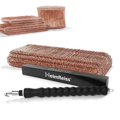Immagine di Heimfleiss® tiralegacci + Legacci ramati 1,0 x 100 160 mm (500 Pezzi) Set di Alta qualità &amp; per Chiusura Sacchi Tendi occhiellati