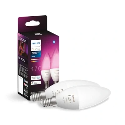 Immagine di Philips Lighting Hue Espansione lampadina LED 871951435671900 ERP: G (A G) White &amp; Col. Amb. Doppelpack E14 2x470lm 5.3 W Da bianco caldo a