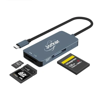Immagine di Jorkar Lettore di Schede CFexpress tipo B, 3 in 1 CFE B &amp; SD Micro TF, USB C Fotocamera per Nikon Canon Panasonic (non XQD)