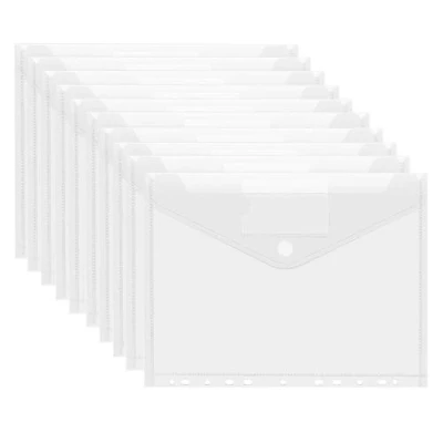 Immagine di Buste Bottone A4,20Pcs Fogli Trasparenti A4 per Raccoglitore,Cartellina Portadocumenti Plastica,Buste Plastica,Cartelline Trasparenti,Buste (A)