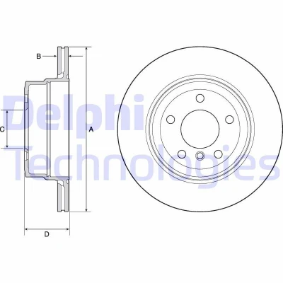 Immagine di DELPHI BG4695C Disco freno 320 20 5 ventilato rivestito ad alto tenore di carbonio senza cuscinetto ruota, anello sensore ABS BMW: Sedan