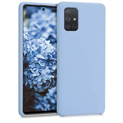 Immagine di kwmobile Cover per Samsung Galaxy A71 Custodia Back Case Smartphone in Silicone TPU Protezione Gommata blu chiaro matt