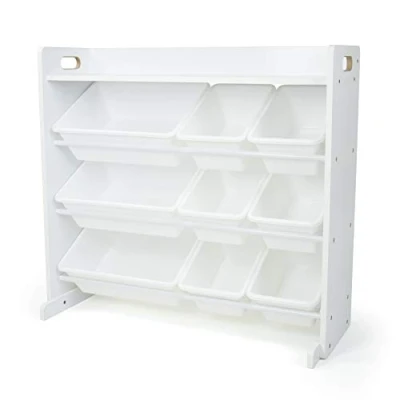 Immagine di Humble Crew scaffale per bambini, organizer giocattoli con 9 contenitori, bianco/bianco