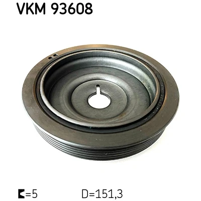 Immagine di SKF VKM 93608 Puleggia Albero Motore 151,3mm 6 RENAULT: Clio 3, SCENIC V Hatchback, NISSAN: Qashqai / Qashqai+2 I, MICRA 2