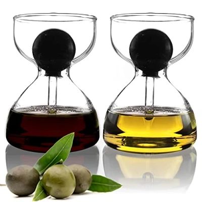 Immagine di DropD&#039;olio olio e aceto Set con contagocce in vetro da 2 pezzi 200 ml perfetto per Ciabatta insalata