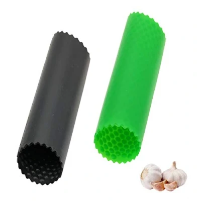 Immagine di Pela Aglio in Silicone,2 Pezzi Manuale Sbuccia Peel Utensile da Cucina Sbucciatore Facile Sbucciare Resistente e Inodore Nero/Verde