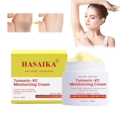 Immagine di HASAIKA® Crema Schiarente per La Pelle, Curcuma, Correttore Macchie Scure,Crema corpo zone intime, Ascelle, collo, ginocchia, Interno Cosce