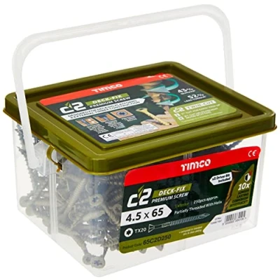 Immagine di TIMCO C2 Vite per decking TX20 CSK GRN, 4,5 x 65 mm, confezione da 250