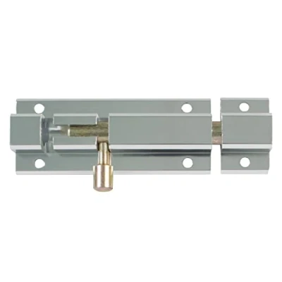 Immagine di Amig Perno di sovrapposizione per porte Mod.501 chiusura sicurezza orizzontale o verticale In alluminio con finitura argentata Dimensioni: 350 x 40 mm Include tirafondi